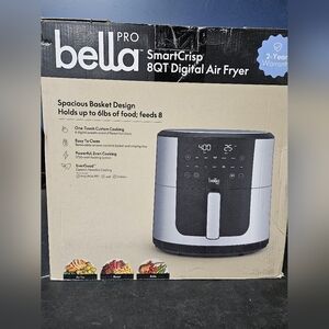 Abella Pro SmartCrisp 8QT Digital Air Fryer - Black and Silver